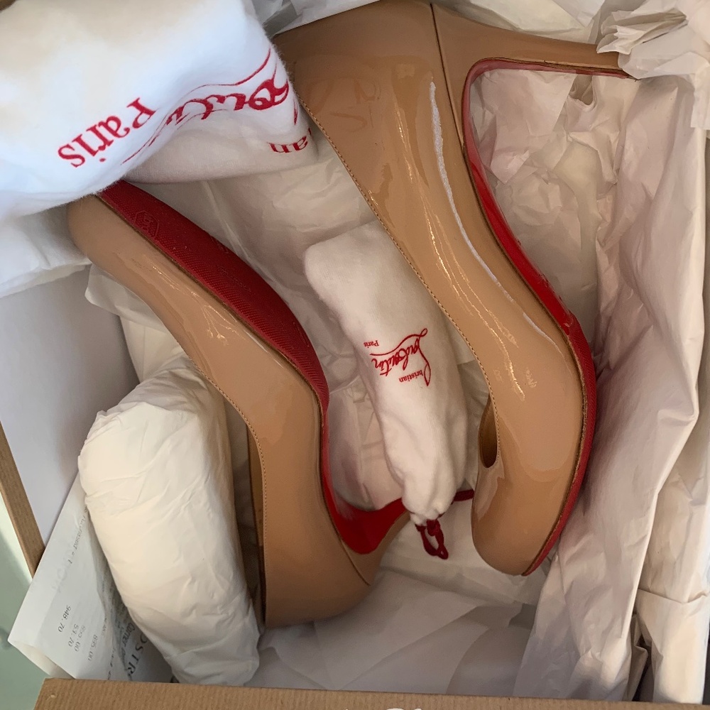 Christian Louboutin Nude and Red Heels